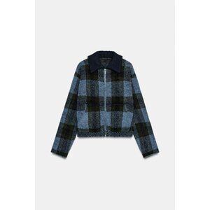 ZARA PLAID KNIT BOMBER JACKET